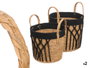 Giftdecor Lot de 2 cache-pots macramé tressé noir 30x28x30 cm coton et sparte (Set de 4)