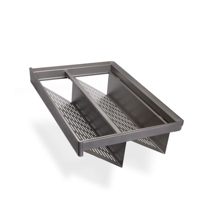 Emuca Kit de range-chaussures extractible pour armoires Quartz, réglable, module 600mm, Acier, aluminium et plastique, Titane