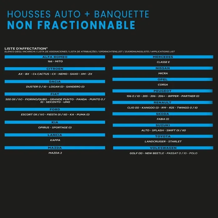 XLC XL COVER - Housses de siège auto universelles pour banquette arrière non fractionnable, 2 sièges avant et 6 appuie-têtes - Compatible airbags