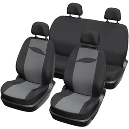 XLC Housses de siège auto XL COVER pour sièges avant, appuie-tête et banquette arrière non fractionnable, compatible airbags