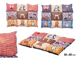 MASCOW Couchette Rectangulaire Estampado mascotas 58x80cm
