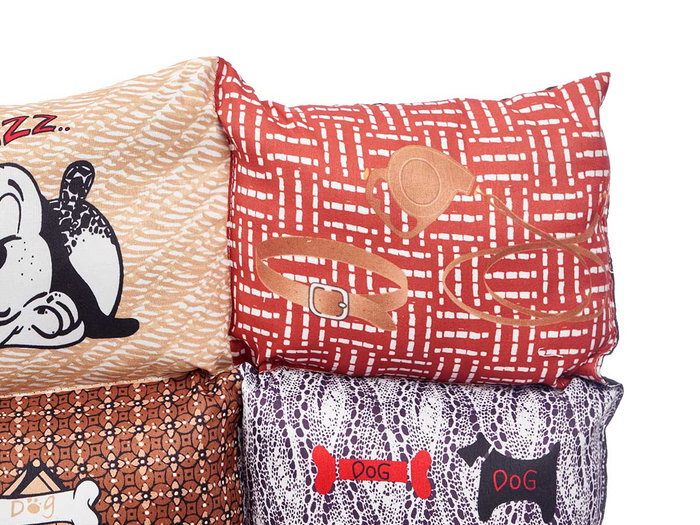 Mascow Lit pour animal rectangle 58x80 cm - Assortiment de motifs - Base antidérapante (Set de 6)