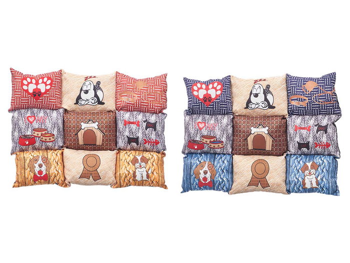 Mascow Lit pour animal rectangle 58x80 cm - Assortiment de motifs - Base antidérapante (Set de 6)
