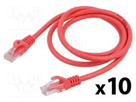LANBERG Câble patch Cat 6 U/UTP rouge 1m RJ45