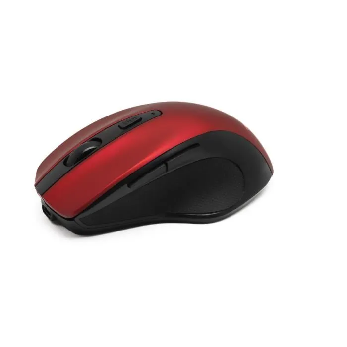 Souris sans fil Bluestork OFF75 RED rechargeable - Bluetooth et 2.4 GHz - Ergonomique pour PC et Mac - Rouge