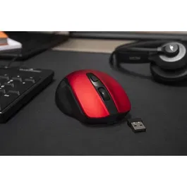 Souris sans fil Bluestork OFF75 RED rechargeable - Bluetooth et 2.4 GHz - Ergonomique pour PC et Mac - Rouge