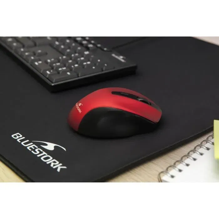 Souris sans fil Bluestork OFF75 RED rechargeable - Bluetooth et 2.4 GHz - Ergonomique pour PC et Mac - Rouge