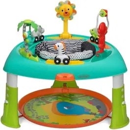 Infantino Table d'activités modulable 2 en 1 électronique et musicale avec siège tournant 360°, hauteur réglable, pliable, dès 6 mois
