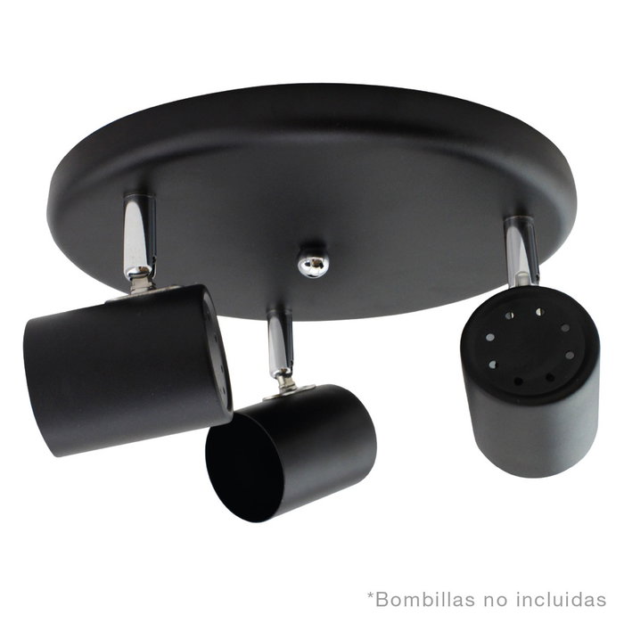 GSC Evolution Foco techo triple circular Serie Edina GU10 Negro GSC Evolution Foco techo triple circular Serie Edina GU10 Negro