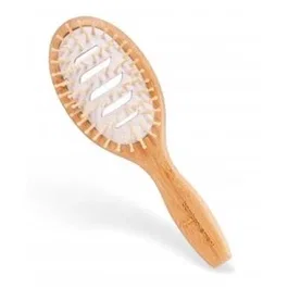 Bamboovement - Cepillo Pelo Bambu - Cepillo para el cabello en bambú con cerdas de látex natural, antiestático, para secado rápido (7.5 x 23.5 x 4 cm)