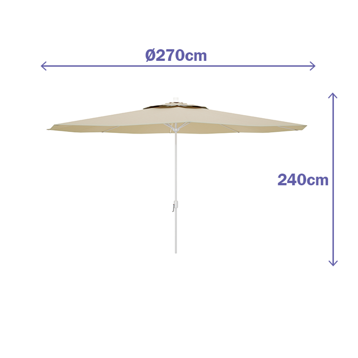 Marbueno Sombrille en Acier Beige Ø270 cm