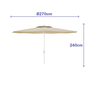 Marbueno Sombrille en Acier Beige Ø270 cm