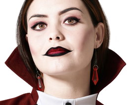 atosa Boucles d'oreilles rouges en forme de gemme avec montage métallique sombre