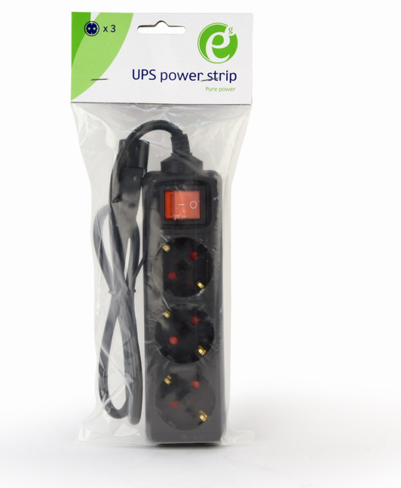GEMBIRD EG-PSU3-01 Reglette 3 prises Schuko avec interrupteur