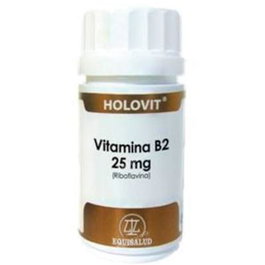 Equisalud Holovit Vit. B2 25Mg 50 gélules – Complément alimentaire vitamine B2 riboflavine énergie système nerveux