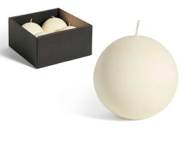 ACORDE Bougie Boule Crème 10cm