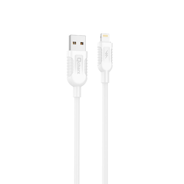 Qcharx Athens Câble USB A vers Lightning 1m Charge Rapide 3A - PVC Qcharx Athens Câble USB A vers Lightning 1m Charge Rapide 3A - PVC