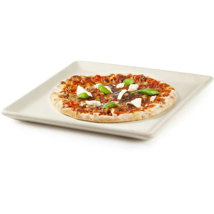 Domo Pierre Réfractaire pour Pizza et Pain – 35 x 34 cm – Blanc – Fabriquée en Italie