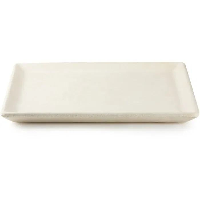 Domo Pierre Réfractaire pour Pizza et Pain – 35 x 34 cm – Blanc – Fabriquée en Italie