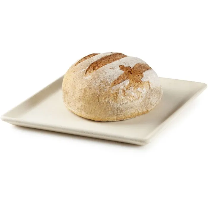 Domo Pierre Réfractaire pour Pizza et Pain – 35 x 34 cm – Blanc – Fabriquée en Italie