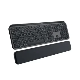 Logitech MX Keys S Plus - Clavier sans fil rétroéclairé pour bureautique avec Smart Actions, repose-poignet et disposition AZERTY - Noir