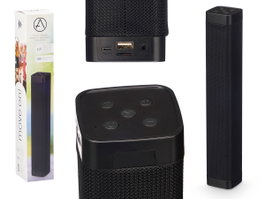 Arte Regal Enceinte Radio Carrée Longue 7x39x7 cm Noir FM USB AUX Bluetooth (Set de 6)