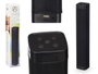Arte Regal Enceinte Radio Carrée Longue 7x39x7 cm Noir FM USB AUX Bluetooth (Set de 6)