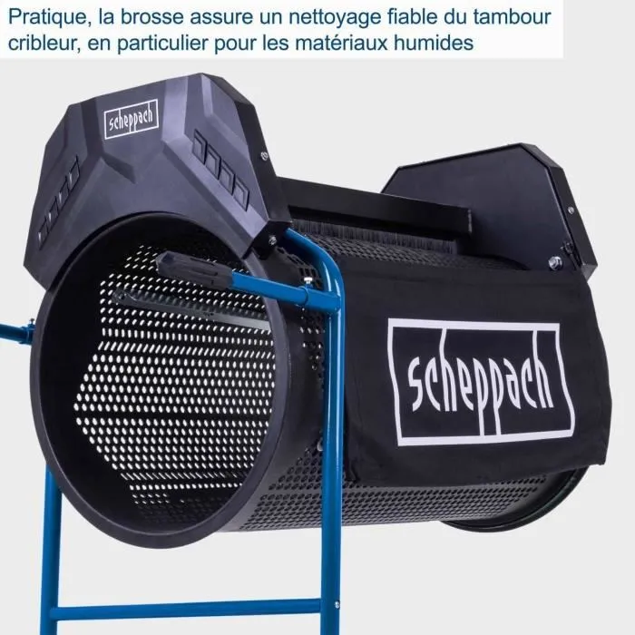 Scheppach RS300 Tamis Rotatif Électrique, Diamètre 400 mm, Débit jusqu'à 3 m³/h - Moteur Induction 350 W, Transport Facile Scheppach RS300 Tamis Rotatif Électrique, Diamètre 400 mm, Débit jusqu'à 3 m³/h - Moteur Induction 350 W, Transport Facile