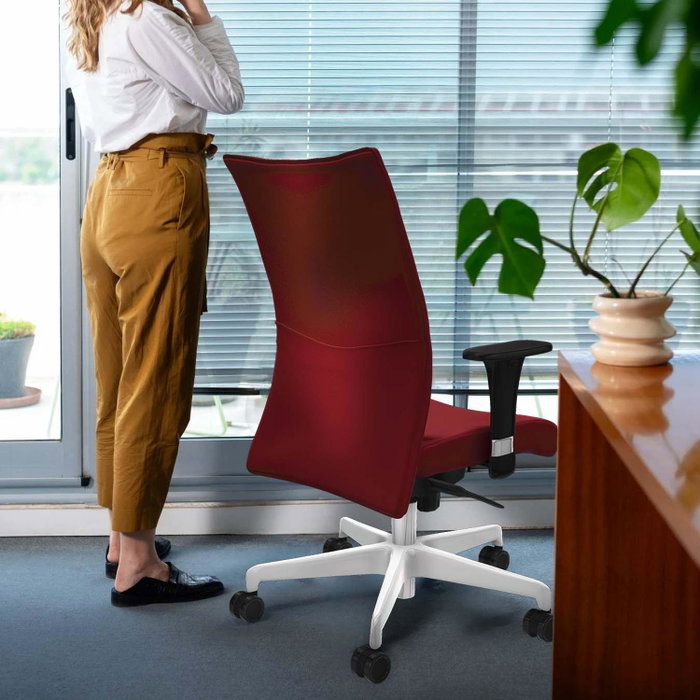 Piqueras Y Crespo Chaise Albacete Confidente Gris Foncé avec Mécanisme Synchrone et Base Blanche Piqueras Y Crespo Chaise Albacete Confidente Gris Foncé avec Mécanisme Synchrone et Base Blanche