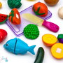 Tachan - Mallette Jouet de Découpe Aliments pour Enfants de 18 Mois et Plus, 33 Pièces avec Couteau et Planche à Découper