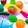 Tachan - Mallette Jouet de Découpe Aliments pour Enfants de 18 Mois et Plus, 33 Pièces avec Couteau et Planche à Découper