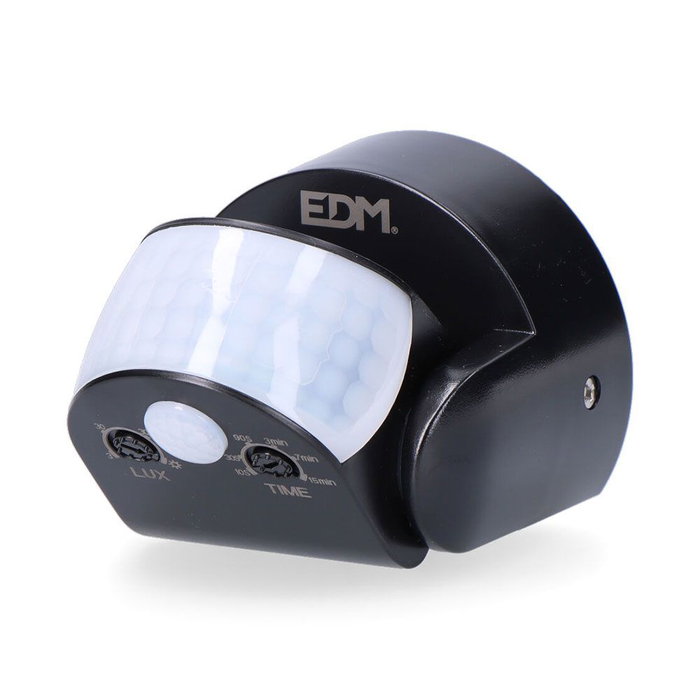 Edm Détecteur de mouvement et crépusculaire 15 m IP65 Noir PVC UV – 1200 W 220-240 V