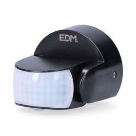 Edm Détecteur de mouvement et crépusculaire 15 m IP65 Noir PVC UV – 1200 W 220-240 V