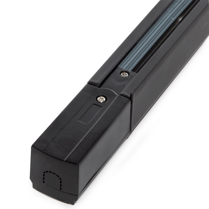 Rail Triphasé pour Spots LED Noir 2m avec Profilé en Aluminium et Conducteurs en Cuivre Rail Triphasé pour Spots LED Noir 2m avec Profilé en Aluminium et Conducteurs en Cuivre