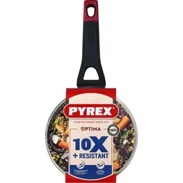 Pyrex 1455031 Casserole avec couvercle antiadhésif 18 cm sans PFAS - Gamme Optima - Poignée velours