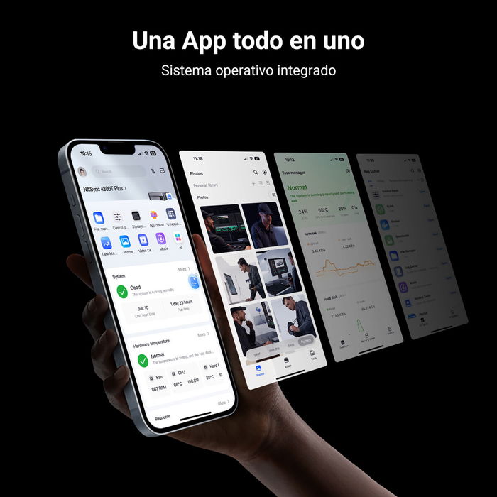 Ugreen NASync DXP480T Plus - Serveur NAS 4 baies M.2 NVMe avec Intel Core i5, 8 Go DDR5, Thunderbolt 4 et 10 GbE pour production vidéo et flux de travail intensifs