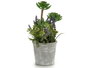 Ibergarden Plante Artificielle Fleurs Pot Ciment Gris 11x25x10 cm (Set de 12)