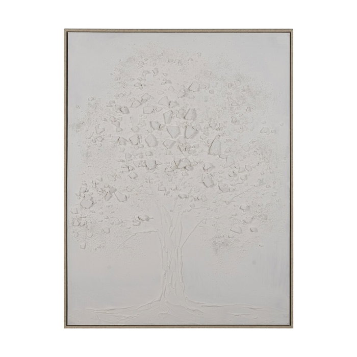 BigBuy Home Toile de peinture abstraite 90 x 120 cm, Blanc et Crème BigBuy Home Toile de peinture abstraite 90 x 120 cm, Blanc et Crème