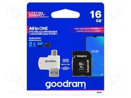 GOODRAM Carte mémoire microSDHC 16 Go Class 10, UHS I U1 V10