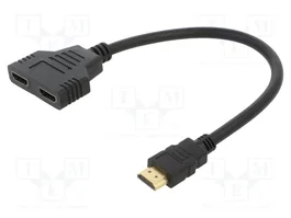SAVIO Multiprise HDMI AK-77 - 2 Socles et 1 Prise, 0,3m, Noir