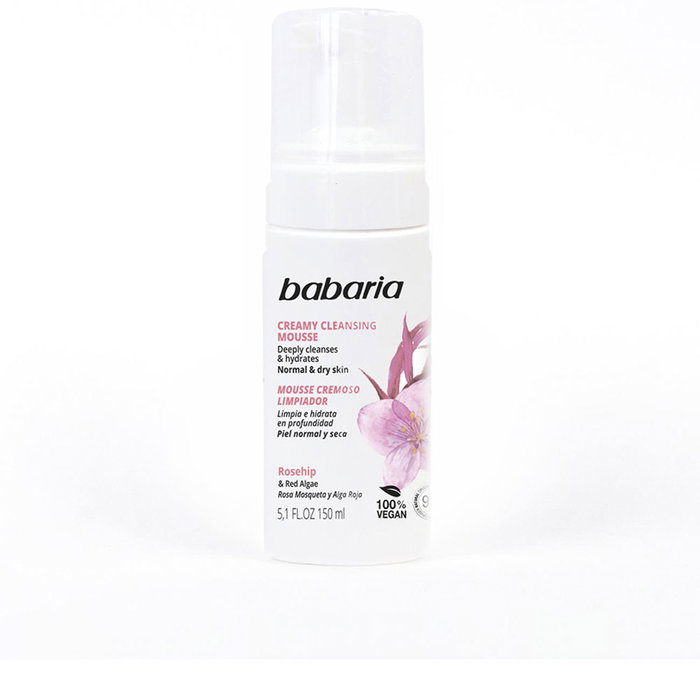 Babaria Mousse Nettoyante à l'Huile de Rose Musquée et aux Algues Rouges 150 ml Babaria Mousse Nettoyante à l'Huile de Rose Musquée et aux Algues Rouges 150 ml