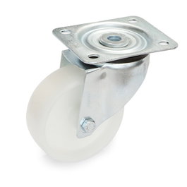 TENTE Roue giratoire avec plaque de fixation blanche