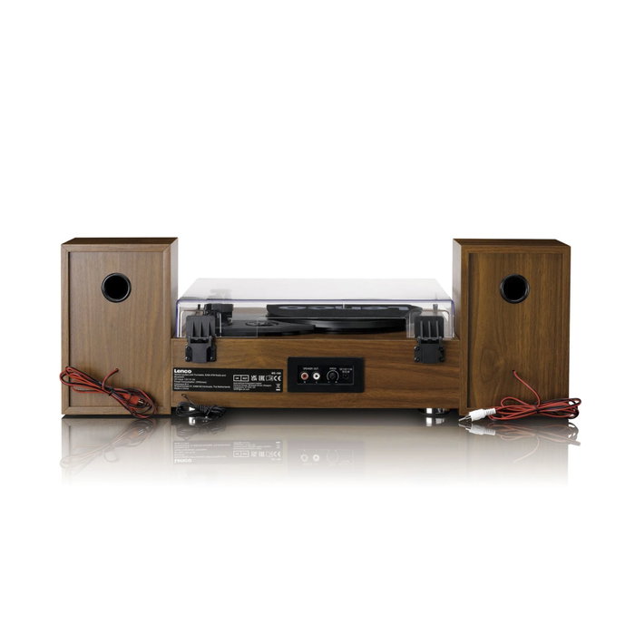 Lenco MC-160WD Système Hi-Fi avec platine vinyle et enceintes en bois