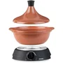 H.Koenig Tajine électrique TAJ3 - 3 litres - Thermostat réglable 300W - Cuisson douce à l'étouffée - Plat en terre cuite