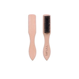 Bifull Brosoir de Barbier en Bois naturel pour Dégrader - Cepillo Barbero Madera Degraded Brush - Longueur 15 cm