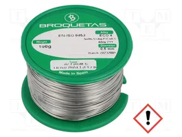 BROQUETAS Fil de brasage sans plomb Sn96,5Ag3Cu0,5 0,5mm 100g