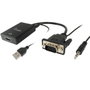 Equip Adaptateur VGA Mâle vers HDMI avec Audio 3.5 mm et USB, 0,2 m, Noir, 1920x1080