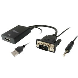 Equip Adaptateur VGA mâle vers HDMI femelle avec audio jack 3,5 mm