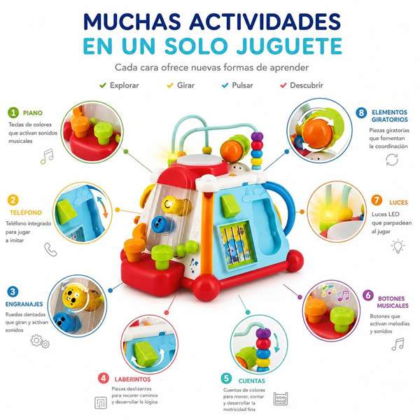 Hola Centre d'activités pour enfants avec lumières et sons