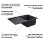 Grohe Evier de cuisine en quartz composite K400 780 x 500 mm avec égouttoir réversible - Noir Granite - Modèle 31639AP0